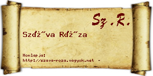 Száva Róza névjegykártya
